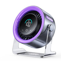 Coolhill Desktop Fan Turbo Table Fan Travel Vacation Essentials for Office 100-Speed Digital Display Low Noise Rechargeable Battery Dual Adjustment Modes Quiet Cooling Quiet Desk Fan Portable