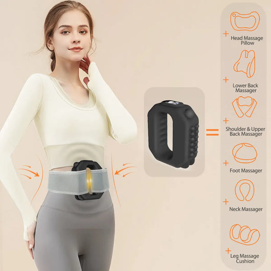 ADDWIN 2026 New Fascia Ring R10 Mini Muscle Recovery Fascia Device Upgraded Adjustable Strap Fits up to 55In Waist, Cordless Rechargeable, Designed for Waist & Back Muscle Recovery Portable Massager Parents Gift Summervibes