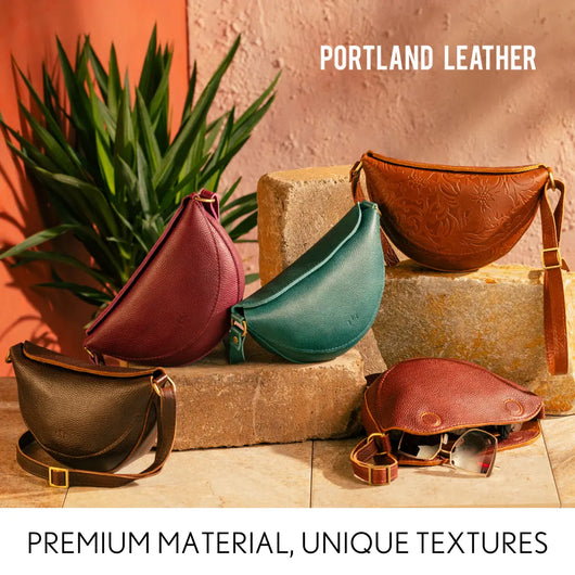 Portland Leather Koala Sling Bag – Premium Leather Crossbody Shoulder Bag for Travel & Everyday Carry – Adjustable Strap, Magnetic Closure