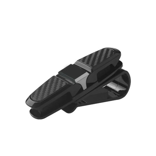 Glasses Holder for Car Sun Visor Sunglasses Clip Card Ticket Holder Eyeglasses Fastener Carbon Fiber Sunglasses Clip Black Silve