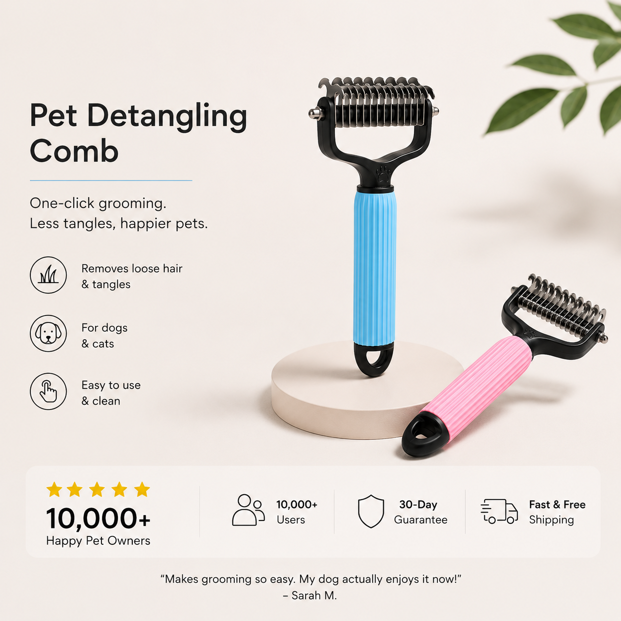 Beaumont Voss Pet Detangling Comb