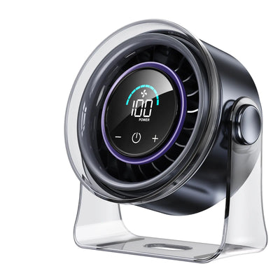 Coolhill Desktop Fan Turbo Table Fan Travel Vacation Essentials for Office 100-Speed Digital Display Low Noise Rechargeable Battery Dual Adjustment Modes Quiet Cooling Quiet Desk Fan Portable