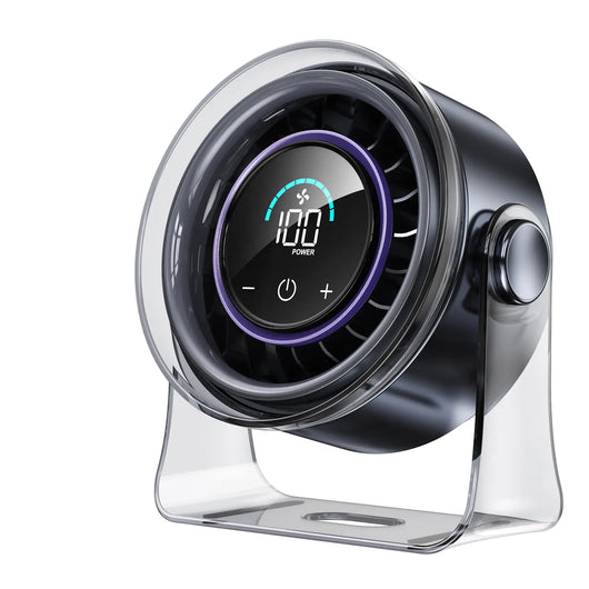 Coolhill Desktop Fan Turbo Table Fan Travel Vacation Essentials for Office 100-Speed Digital Display Low Noise Rechargeable Battery Dual Adjustment Modes Quiet Cooling Quiet Desk Fan Portable