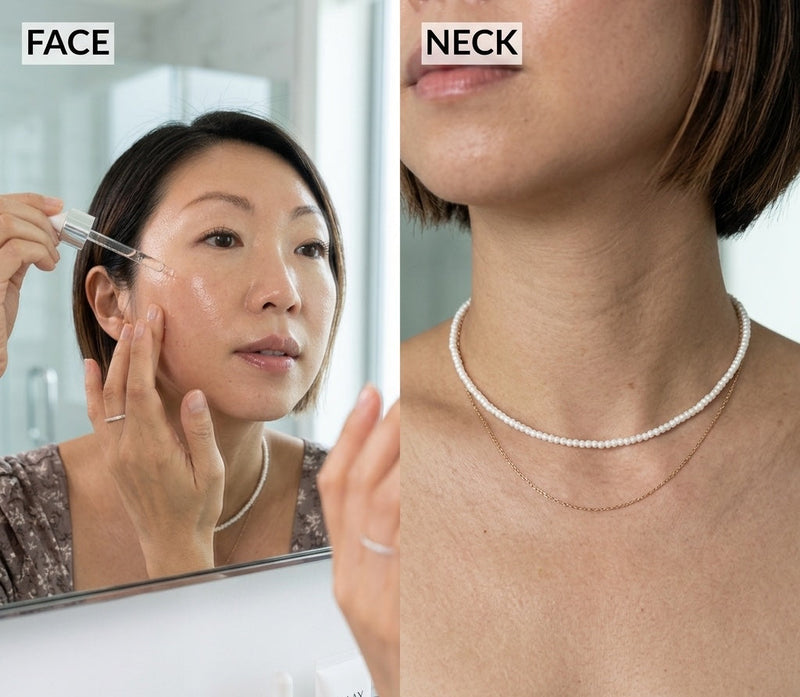 3. It goes where your face cream stops — and that's exactly where age shows up first
